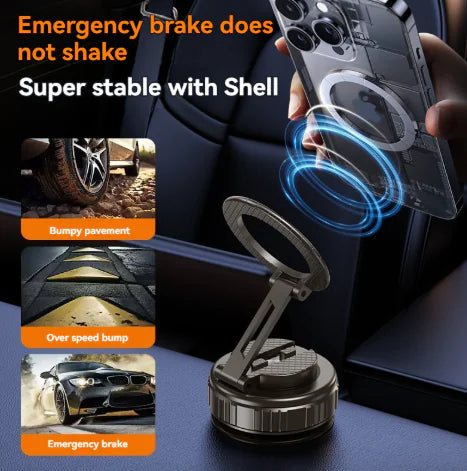 Magnetic Car Phone Holder – Vacuum Adsorption Mount